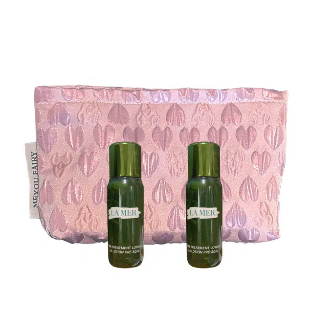 海蓝之谜 精粹水面部保湿滋润便携包#帆布袋 #粉爱心长款化妆袋 小样版