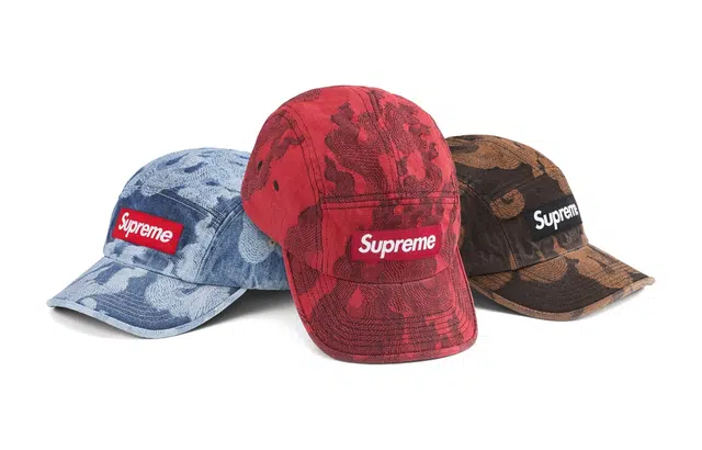 Supreme SS23 WEEK13 FLAMES JACQUARD DENIM CAMP CAP