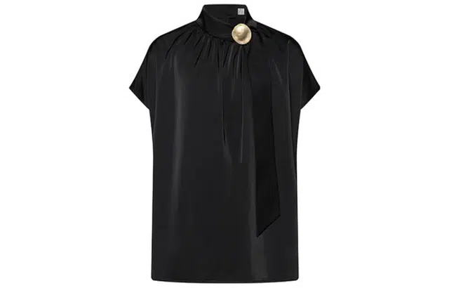 美洋 纯色斜领短袖衬衫 女款