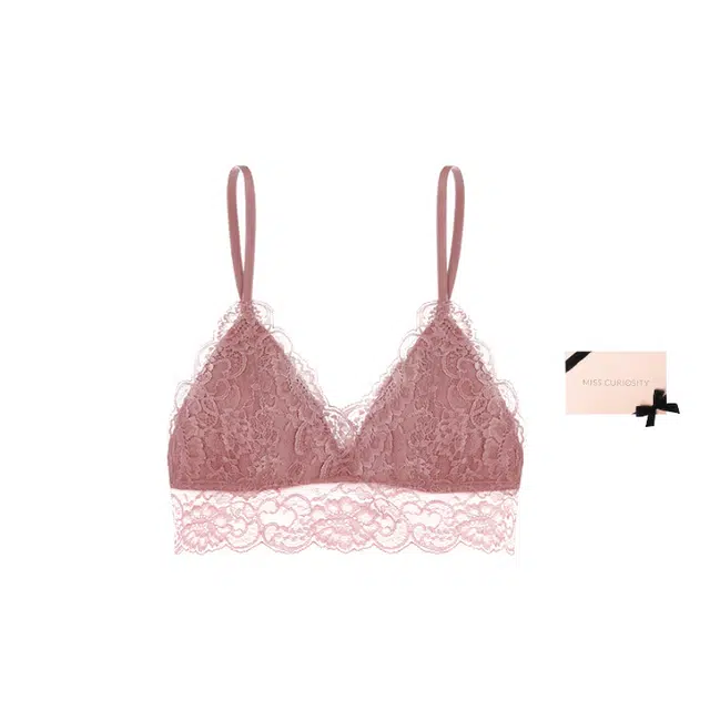 好奇蜜斯蕾丝法式内衣女夏薄大胸显小胸无钢圈美背文胸罩性感 礼盒装