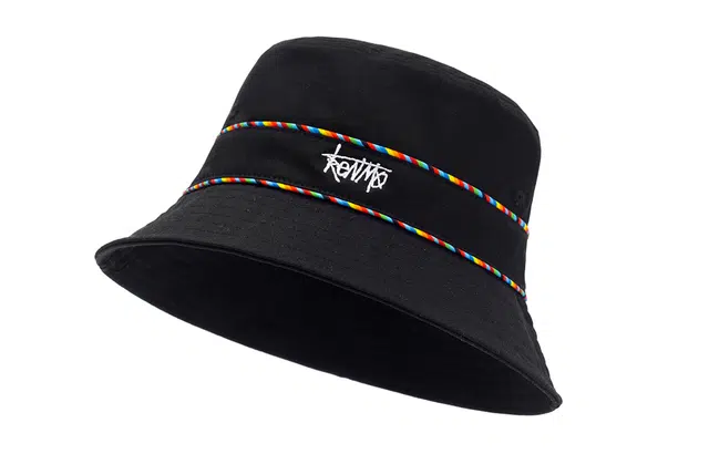 肯默 七彩线条盆帽帽遮阳防晒帽子 渔夫帽 男女同款情侣款
