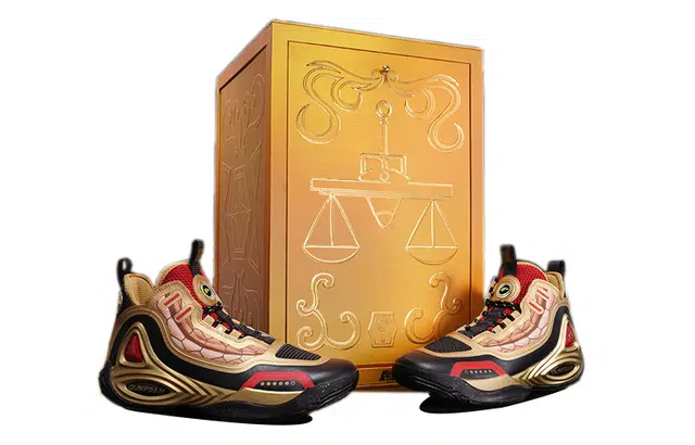 361° Zenko Saint Seiya Collab High-Top Basketball Shoes Black Gold Armor Box Edition