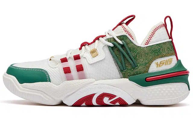 361° Basketball Shoes White Green Red