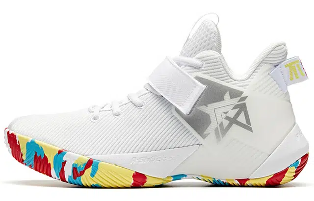 Anta Basketball Shoes White Yellow Blue