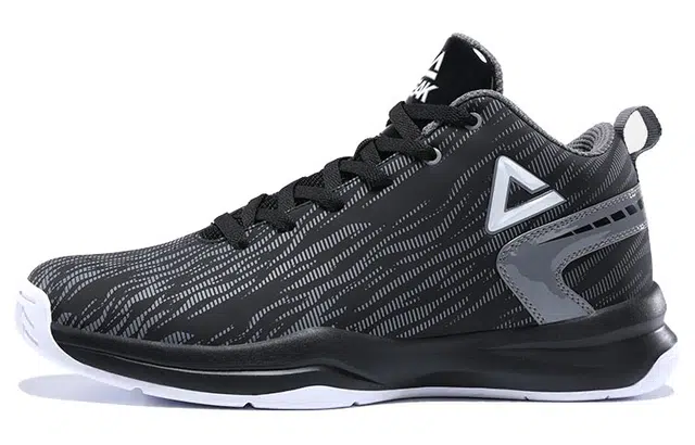 匹克 实战系列 减震防滑耐磨 中帮 篮球鞋 黑灰