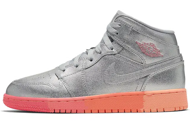 Jordan Air Jordan 1 Mid GS Silver Pink