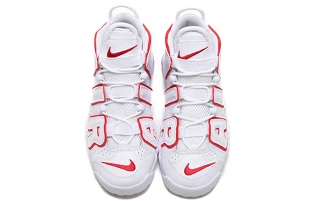 Nike Air More Uptempo White Varsity Red Outline"