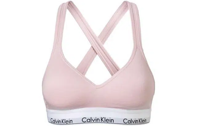 Calvin Klein Logo Sports Bra Pink