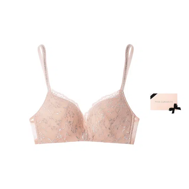 好奇蜜斯大胸显小内衣女上托文胸无钢圈胸罩蕾丝夏季薄款新款 礼盒装