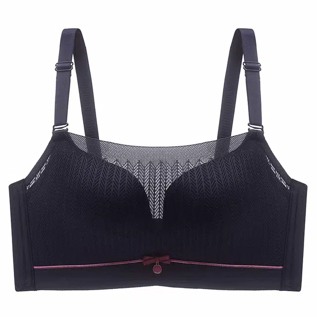 花蔓色 纯色聚拢防下垂无钢圈文胸