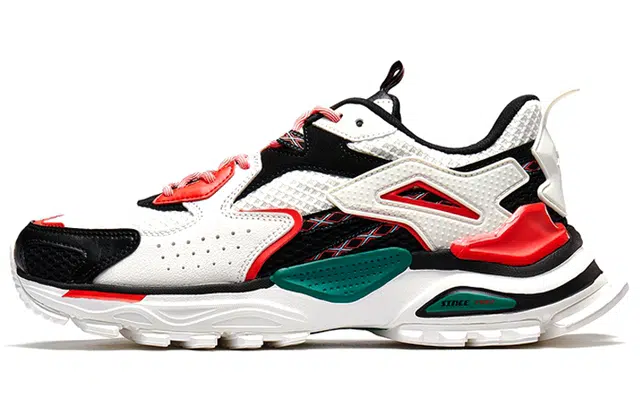 Xtep Colorblock Mesh Low Sneakers White Red