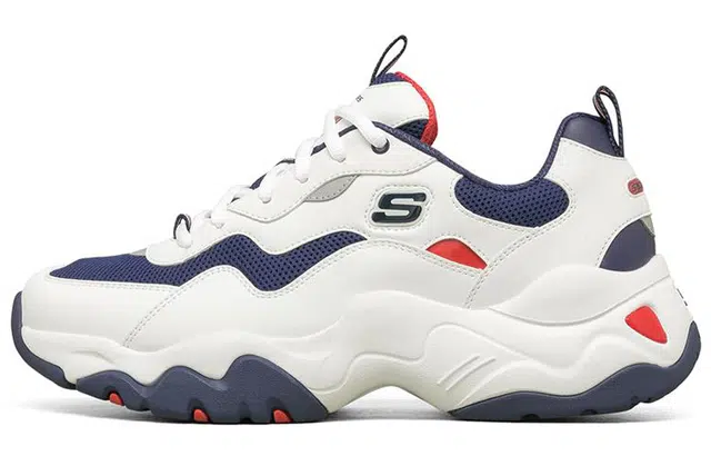 Skechers D'LITES White Blue Red