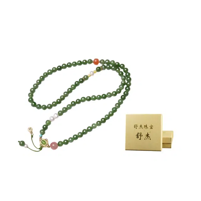 舒杰 珠圆玉润和田玉圆珠多圈手串 和田玉 和田玉手串 男女同款情侣款