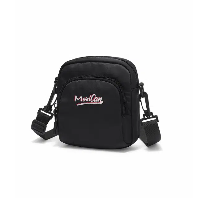 稻草人 新款休闲百搭潮流轻便运动 织物 单肩包斜挎包 常规 男女同款情侣款 黑色