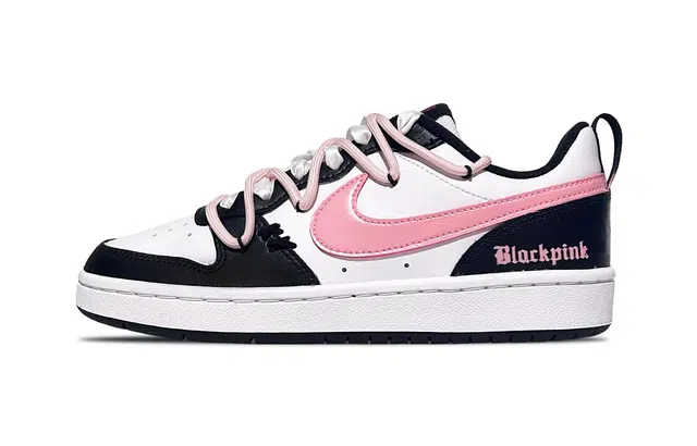 Nike Court Borough Low 2 GS Black White Pink
