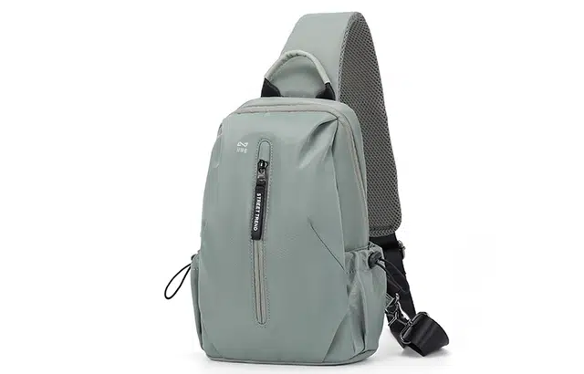 轻骑者 潮流街头百搭运动户外休闲通勤旅游时尚多口袋轻便 织物 胸包单肩斜挎包 常规 男女同款情侣款 树叶灰/黑色/浅灰/浅绿/卡其