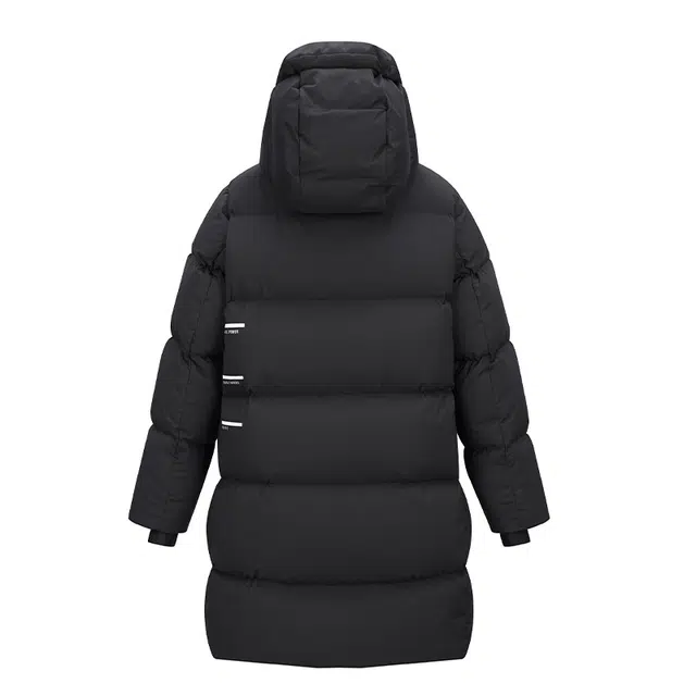 高梵 童装 黑金儿童鹅绒服纯色长款户外滑雪羽绒服 男童女童