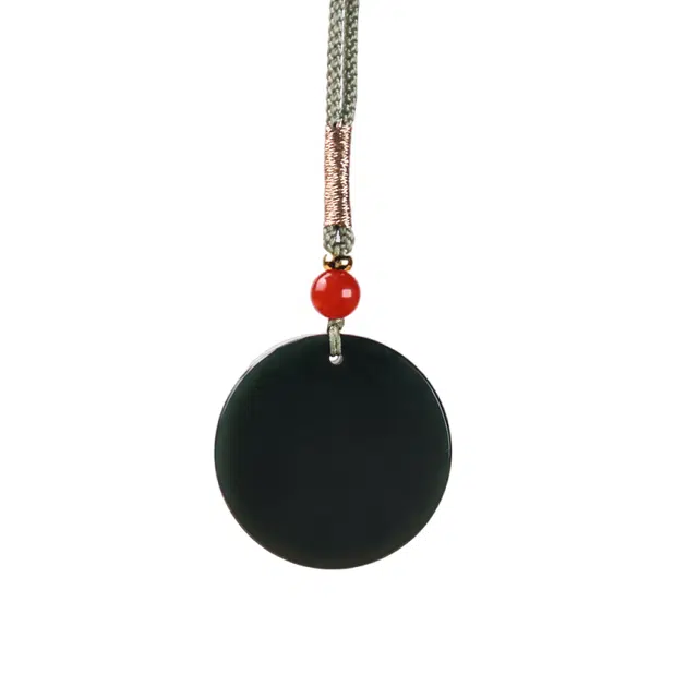 舒杰 油润古风平安牌 手工编织绳 和田玉 和田玉项链 男女同款情侣款 青玉