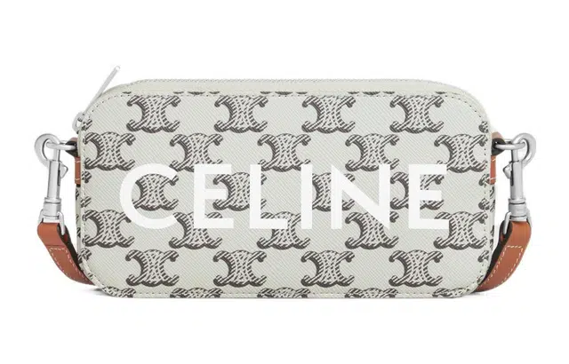 CELINE Triomphe Canvas Zip Pouch Brown