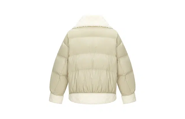 艾莱依 大翻领设计感拼接都市短款羽绒服 女款