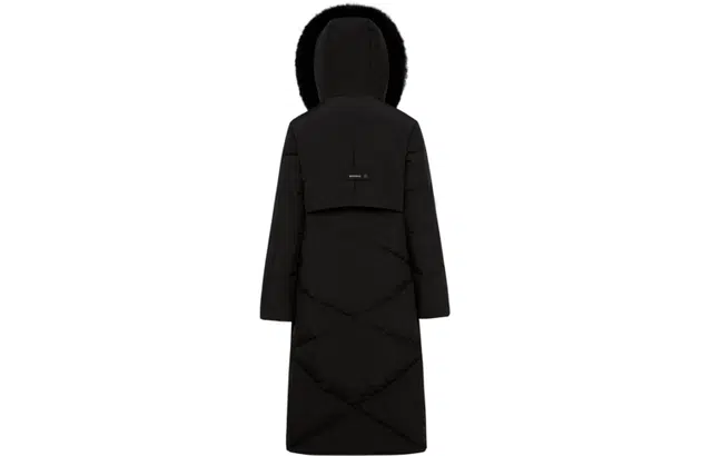 波司登 纯色连帽狐狸毛领拉链加厚防风长款羽绒服 女款