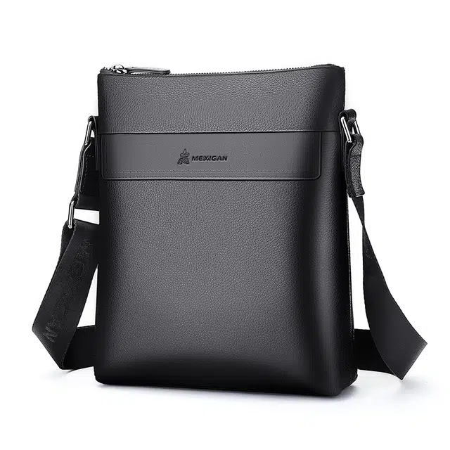 稻草人 商务 真皮 公文包通勤包单肩斜挎包 常规 男款 黑色/咖啡色