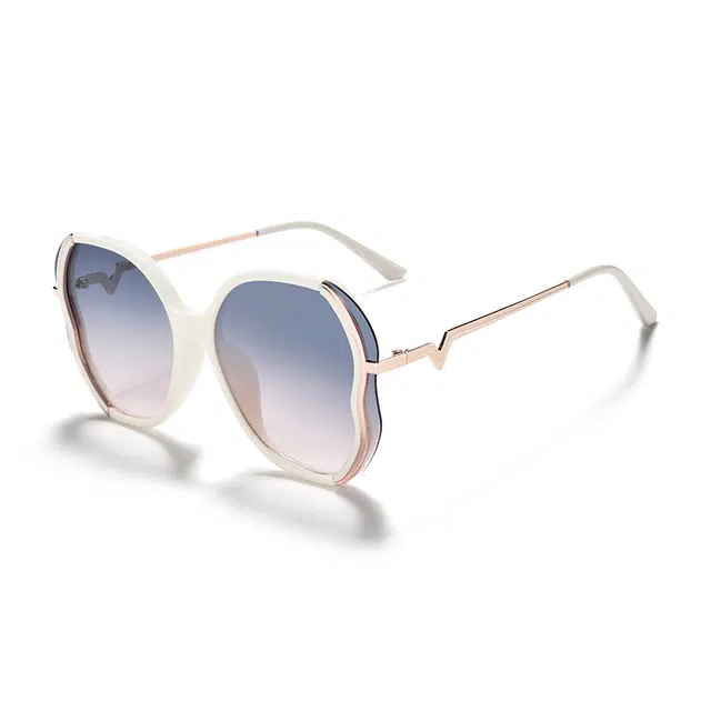 佐川 新款 防紫外线偏光 前卫个性渐变色墨镜 金属 不规则形 太阳眼镜 男女同款情侣款