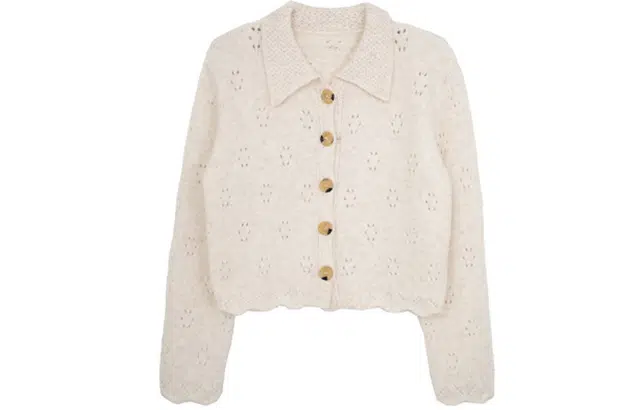 小镇姗姗 纯色单排扣针织毛衣 女款