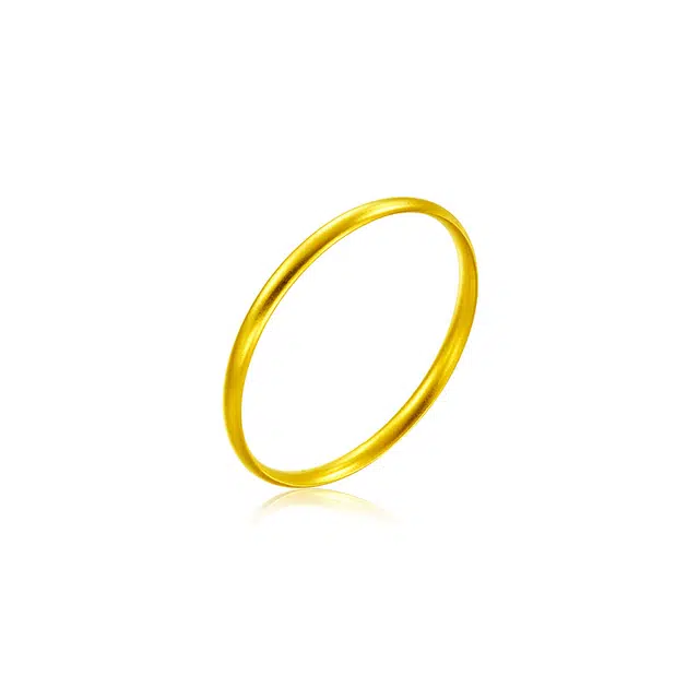 周大福 经典传承系列婚嫁福镯简约素圈 足金 黄金手镯 女款