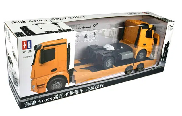 双鹰 遥控大号平板拖车 工程车 运输车 遥控玩具
