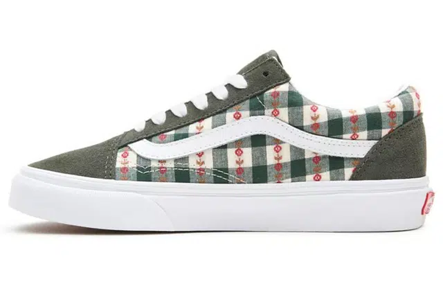 Vans Old Skool Low White Green Red