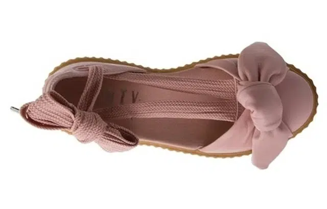 PUMA Rihanna Fenty Bow Creeper Sandal Silver Pink