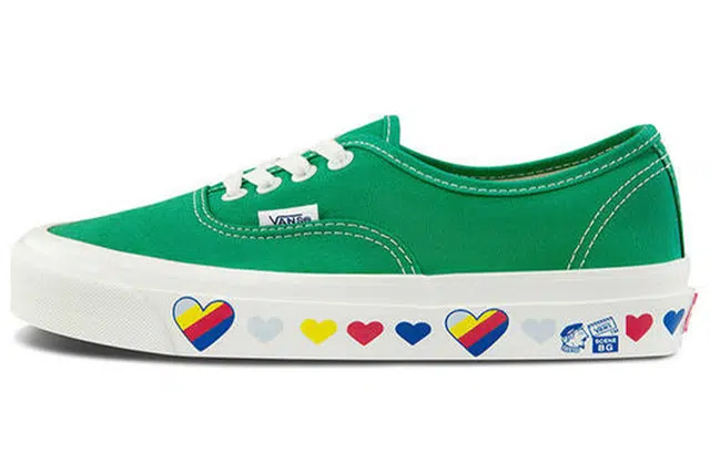 Vans Authentic Rainbow Heart Print Green