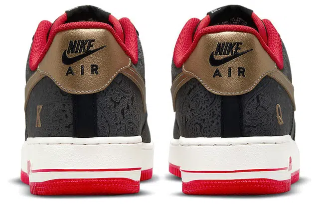 Nike Air Force 1 Low Black Red Gold
