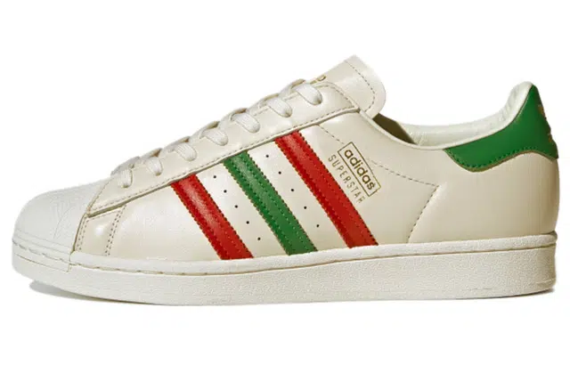 adidas Superstar White Green Red
