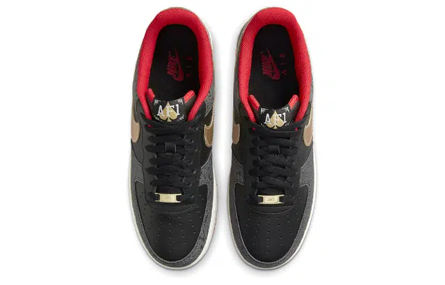 Nike Air Force 1 Low Black Red Gold