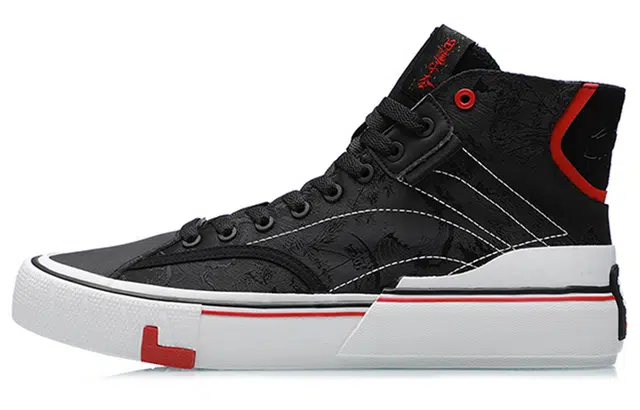 中国李宁 惟吾 包裹性保暖防滑 高帮 板鞋 男款 黑色