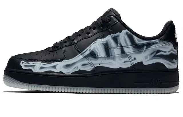 Nike Air Force 1 Skeleton 'Black on Black'