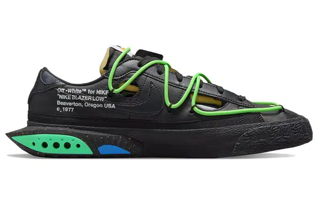 OFF-WHITE x Nike Blazer Low 77 "Black and Electro Green"