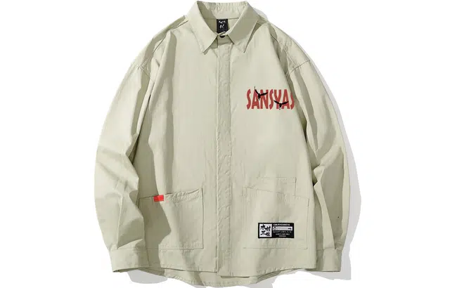 木村三社 落日印花宽松长袖衬衫 男女同款