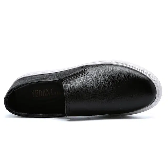 头层牛皮 高品质潮流休闲一脚蹬秋季乐福皮鞋 低帮 板鞋 男款 经典黑色