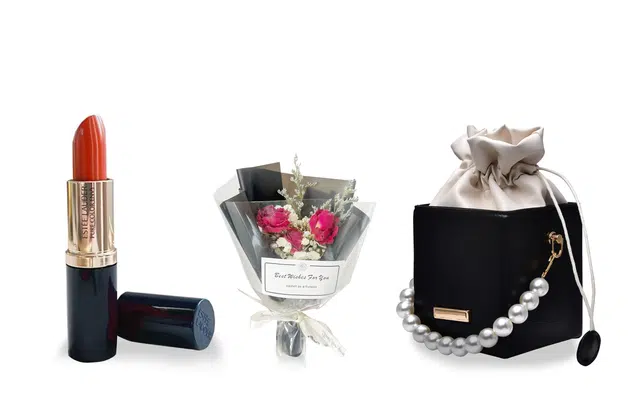 雅诗兰黛 伴手礼口红+永生花束 高定小香风黑皮革礼赠套装 素颜显白