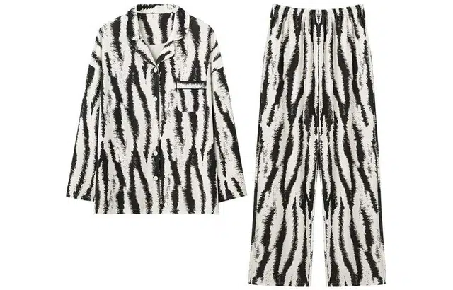 怡吾色 纯棉长袖睡衣 休闲条纹简约 家居套装 秋冬季