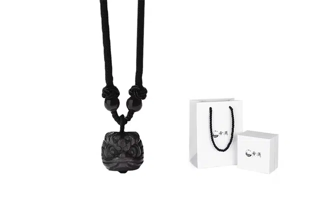 希遇 国潮醒狮一对中国风复古新中式时来运转吊坠小众设计感 项链 女款