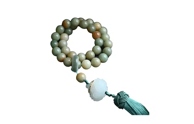 天纵 平安转运圆珠跑环莲花香囊手持 白玉菩提 菩提类手串 男女同款情侣款