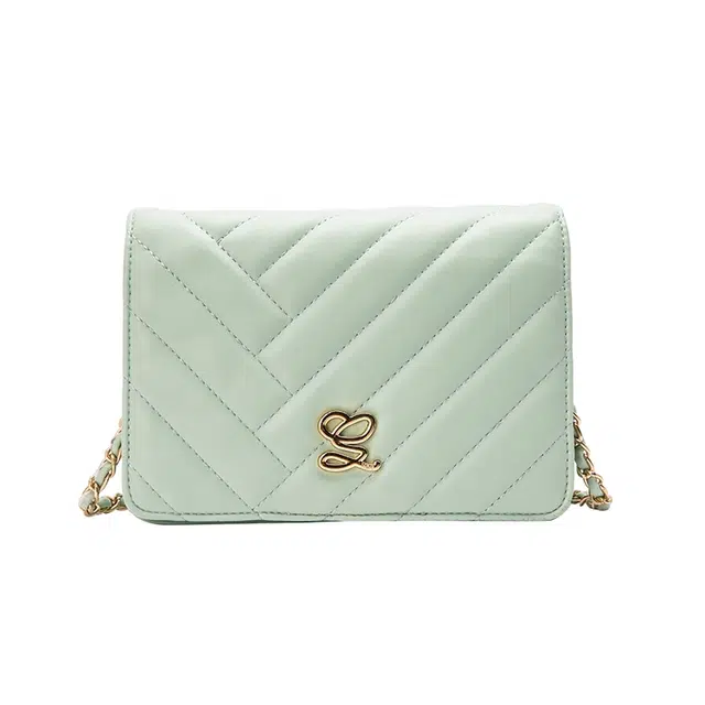 森马 流行夏季质感链条极简百搭通勤 合成革 链条包单肩包 小号 女款 绿色调/米白/奶黄/黑色