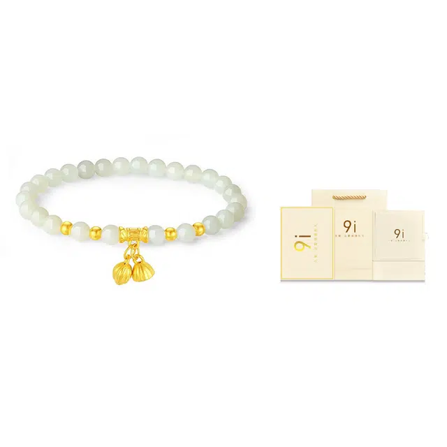 久爱 莲蓬两世欢手饰 足金 黄金手串 女款