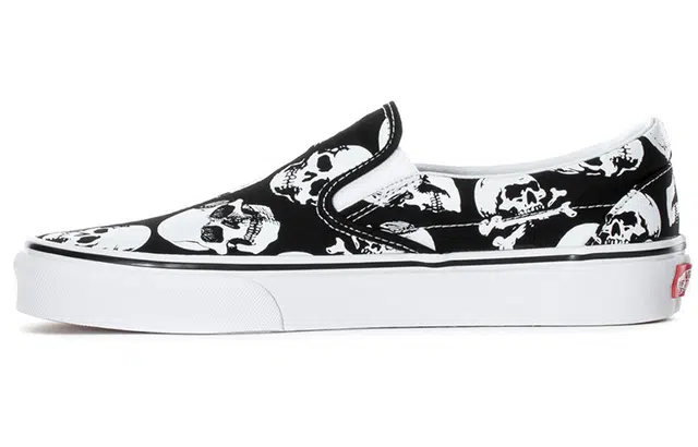 Vans Slip-On Skull Low Top Canvas Black White