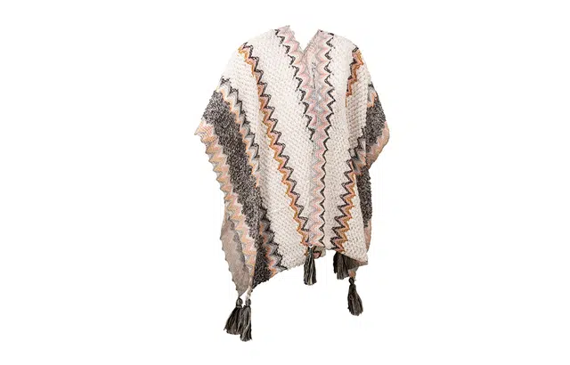白卷 民族风旅游针织彩色流苏开衫 披肩 女款