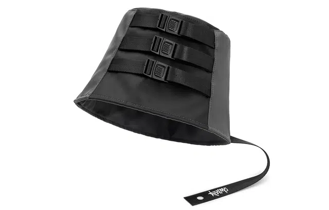 肯默 个性插扣盆帽 嘻哈飘带 聚酯纤维 渔夫帽 男女同款情侣款 灰色/卡其色